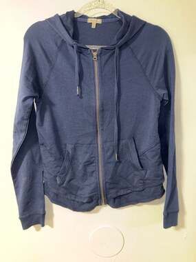 Mod-o-doc Blue Full-Zip Hooded Sweatshirt Size S